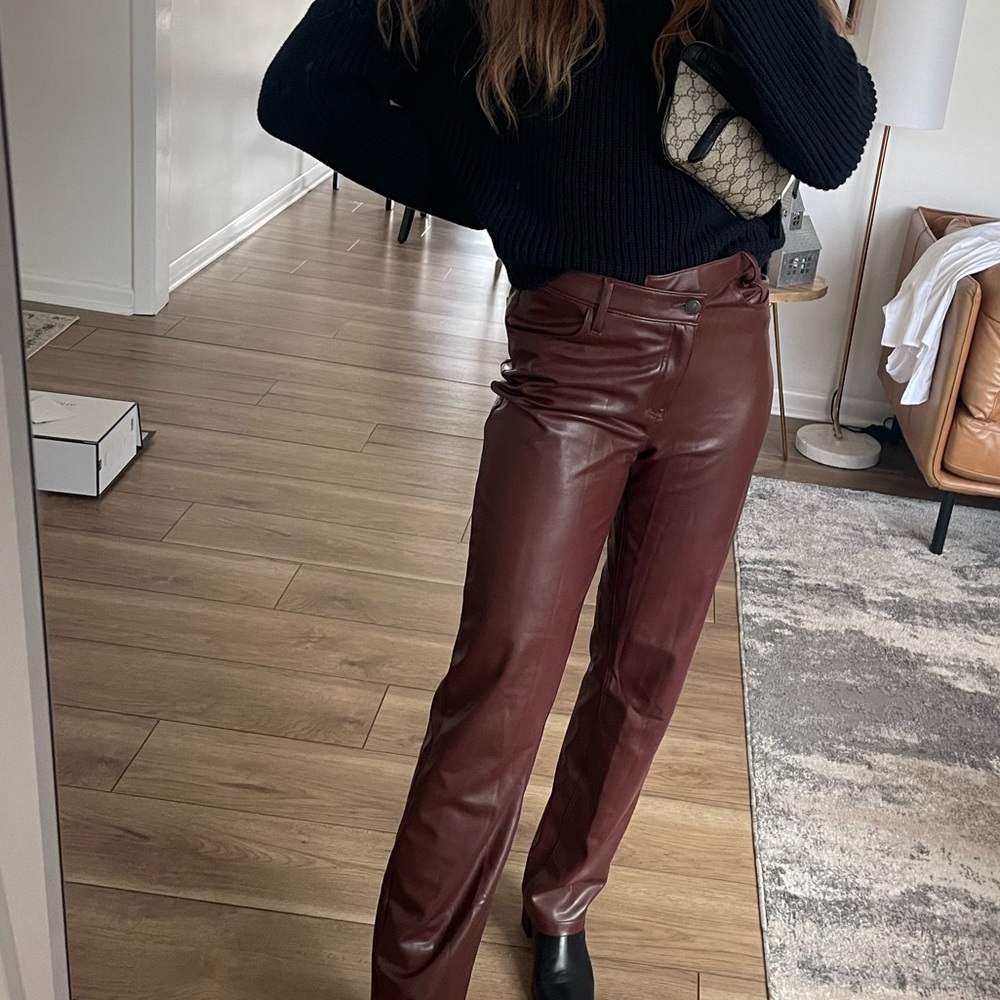 AF brown (dark) vegan leather cross cross waist
